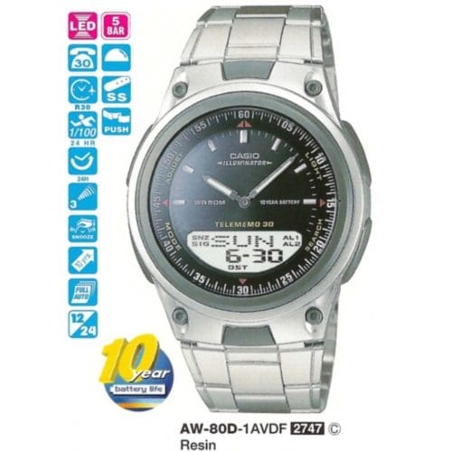 Casio AW-80D-1AVDF Digital Analog Erkek Kol Saati 4971850787433