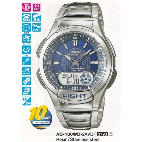 Casio AQ-180WD-2AVDF Digital Analog Erkek Kol Saati 4971850847113