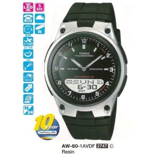 Casio AW-80-1AVDF Digital Analog Erkek Kol Saati 4971850787358