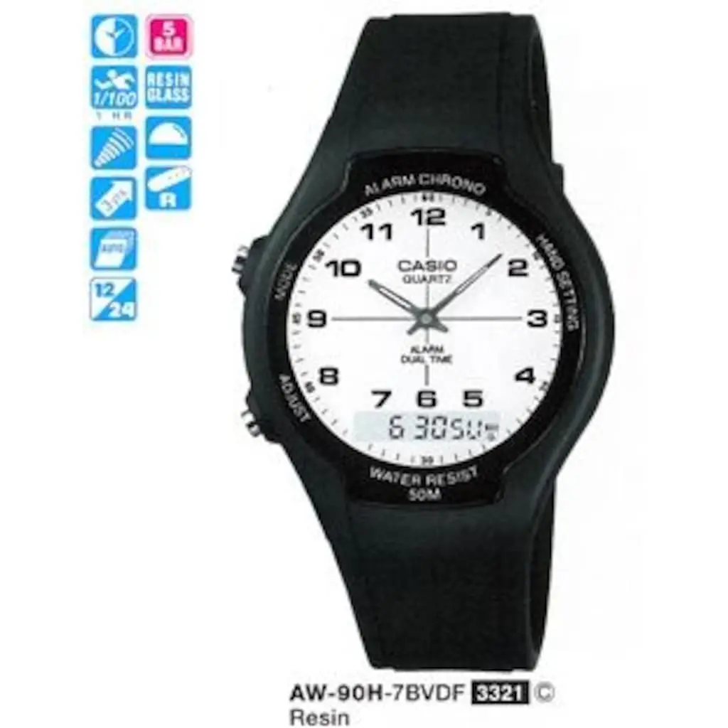 Casio AW-90H-7BVDF Digital Analog Erkek Kol Saati