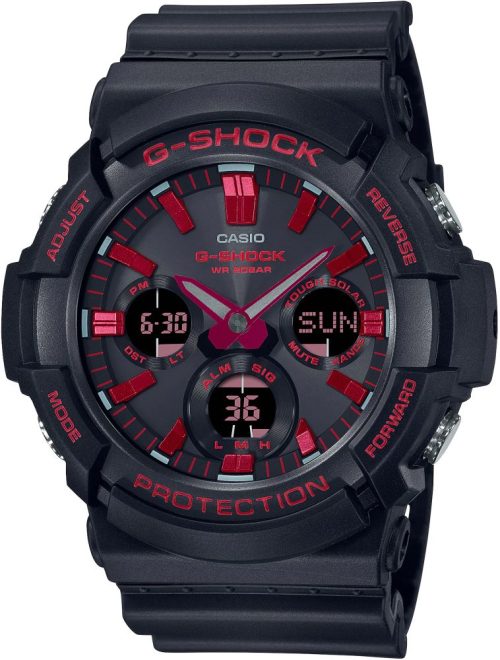 Casio GAS-100BNR-1ADR G-Shock Güneş Enerjili Kol Saati GAS-100BNR-1ADR