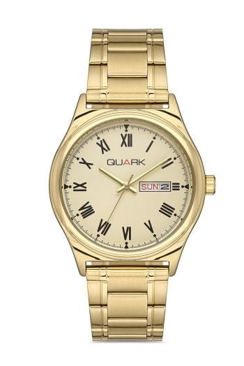 Quark QM-V006G-9B Uniseks Klasik Roma Rakamlı Kol Saati